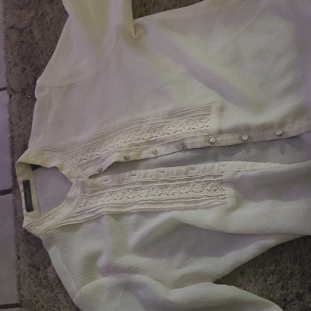 Liz Clairborne lace botton up blouse